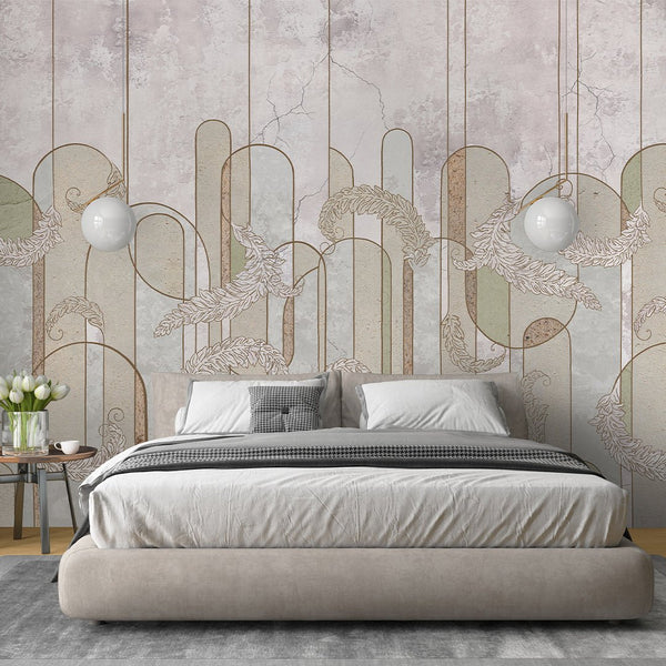 Pastel Green Concrete Wall Mural CCM140 - CostaCover - Peel and stick Removable Wallpaper - abstract wallpaper - accent wallpaper - adhesive wallpaper