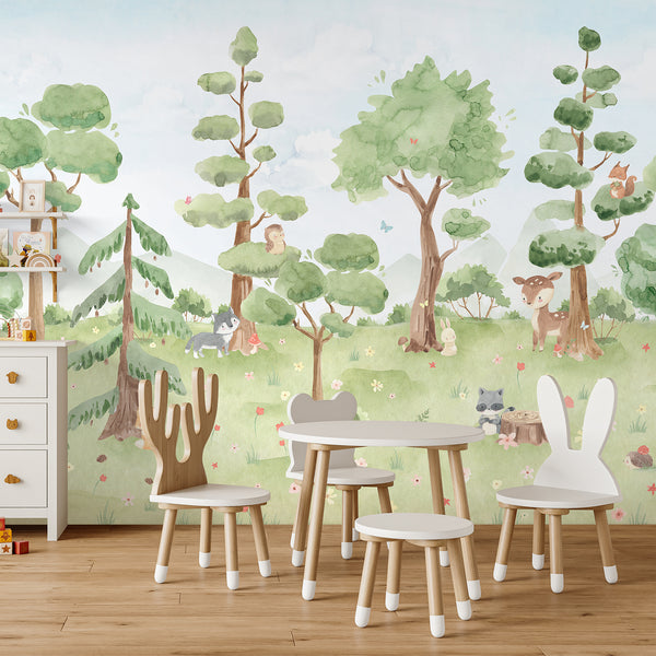 Forest Animal Nursery Wall Mural LM006