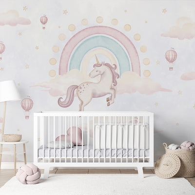 Unicorn & Rainbow Wall Mural AM136