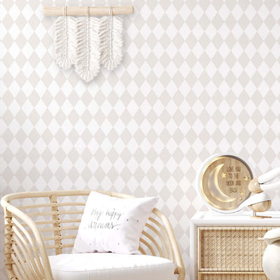 Pastel Beige Rhombus Wallpaper S028