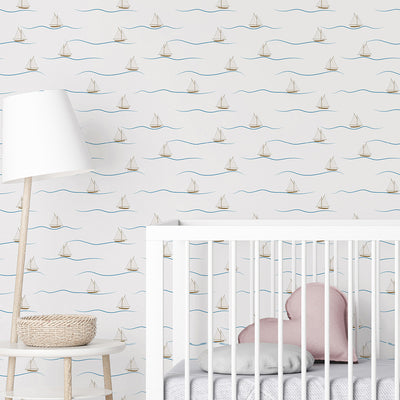 Tiny Cute Sailboats Wallpaper A082