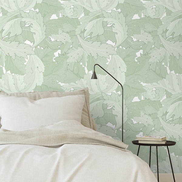 Green Acanthus by Morris Wallpaper W119 - CostaCover - Peel and stick Removable Wallpaper - abstract floral - abstract wallpaper - accent wallpaper