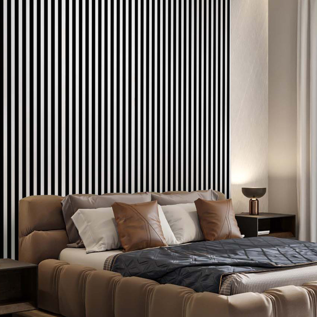 Black & White Stripe Wallpaper S031