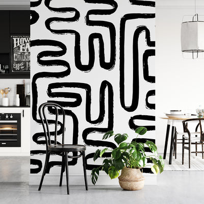 Black & White Lines Wallpaper W045