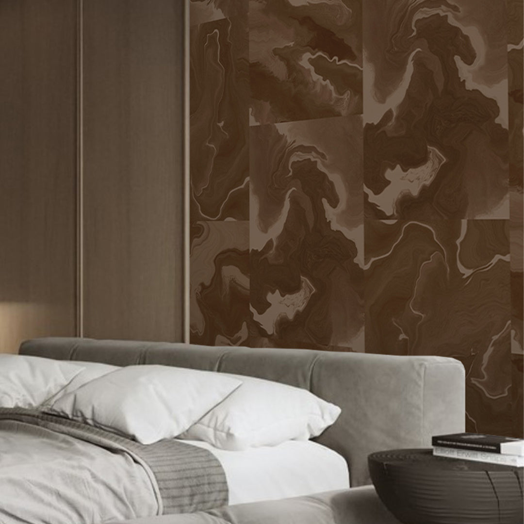 Brown Marble Squares Wall Mural AM035
