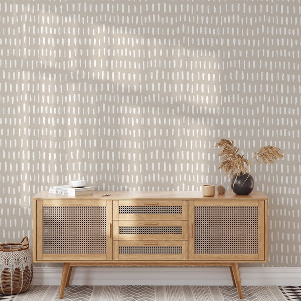 Beige Strokes Wallpaper W021 - CostaCover - Peel and stick Removable Wallpaper - Abstract - abstract lines - abstract wall art
