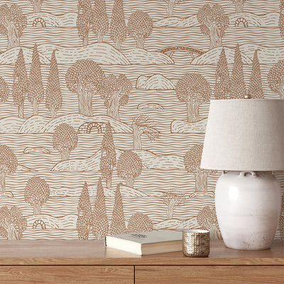 Beige Landscape Wallpaper CC351