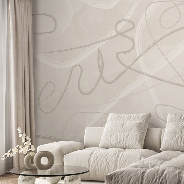 Nude Lines Wall Mural AM005 - CostaCover - Peel and stick Removable Wallpaper - about walls - Abstract - Abstract Labyrinth Lines