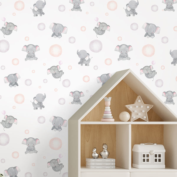 Elephant Nursery Wallpaper L139