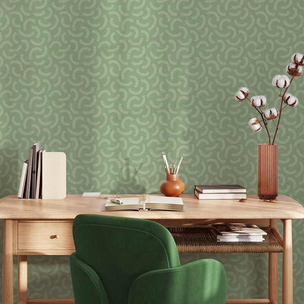 Abstract Green Strokes Wallpaper W042 - CostaCover - Peel and stick Removable Wallpaper - Abstract - abstract lines - abstract wall art