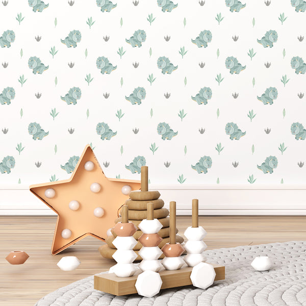 Green Dinosaur Nursery Wallpaper L143