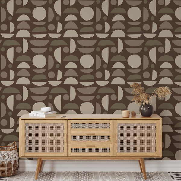 Boho Brown Stones Wallpaper W026 - CostaCover - Peel and stick Removable Wallpaper - Abstract - abstract wall art - abstract wallpaper