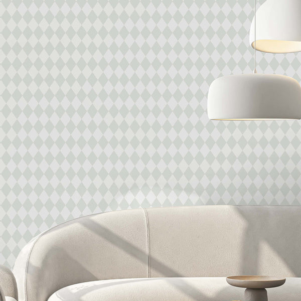 Pastel Green Rhombus Wallpaper S027