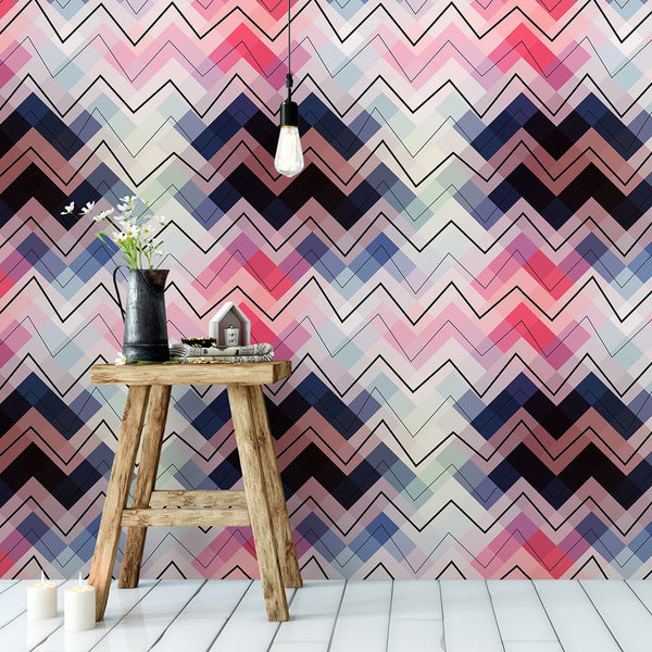 Geometric Chevron Wallpaper CC161 - CostaCover-Peel and stick Removable Wallpaper-Abstract-abstract wallpaper-adhesive wallpaper