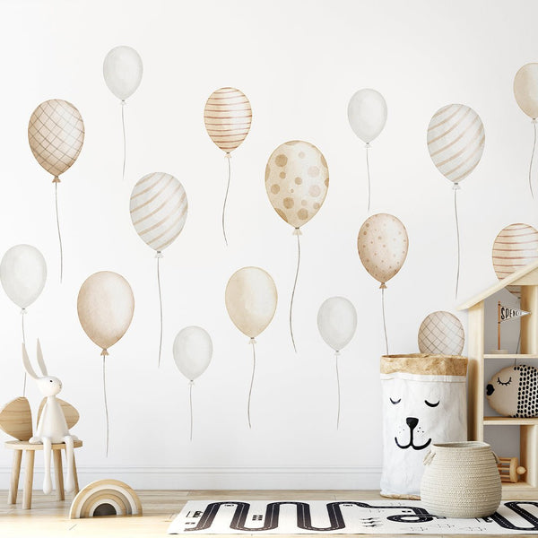 Beige Flying Balloons Wall Mural SM081 - CostaCover - Peel and stick Removable Wallpaper - Abstract - abstract wall art - abstract wallpaper