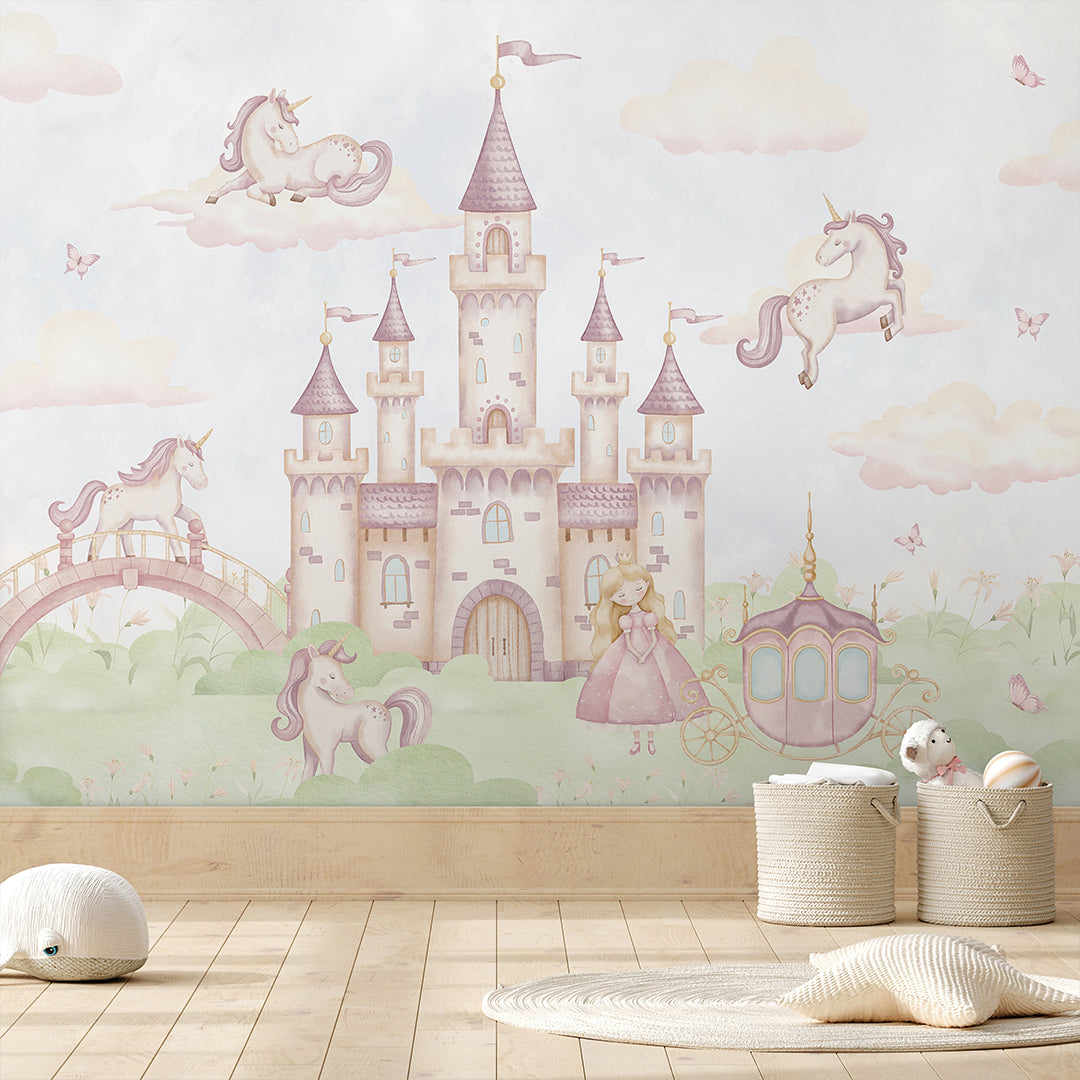 Pastel Magical Kingdom Wall Mural AM132