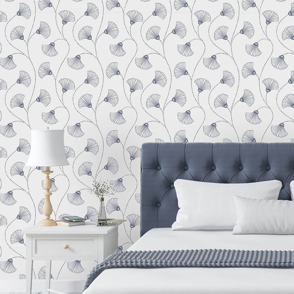Art Deco Flowers Wallpaper CC206 - CostaCover - Peel and stick Removable Wallpaper - Abstract - abstract wallpaper - adhesive wallpaper