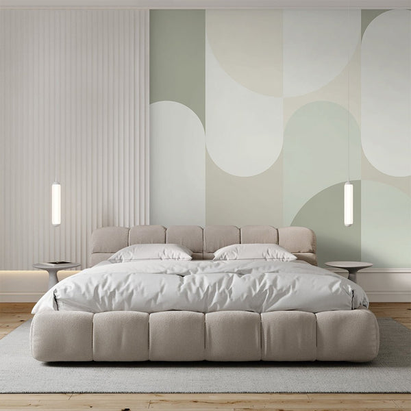 Abstract Beige Green Arches Wall Mural AM066 - CostaCover - Peel and stick Removable Wallpaper - about walls - Abstract - Abstract Arch