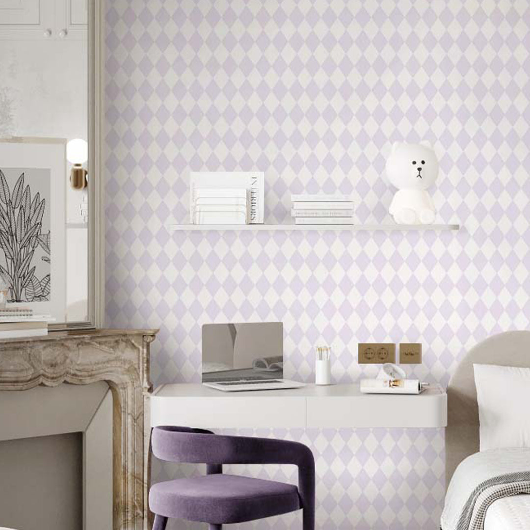 Pastel Purple Rhombus Wallpaper S026