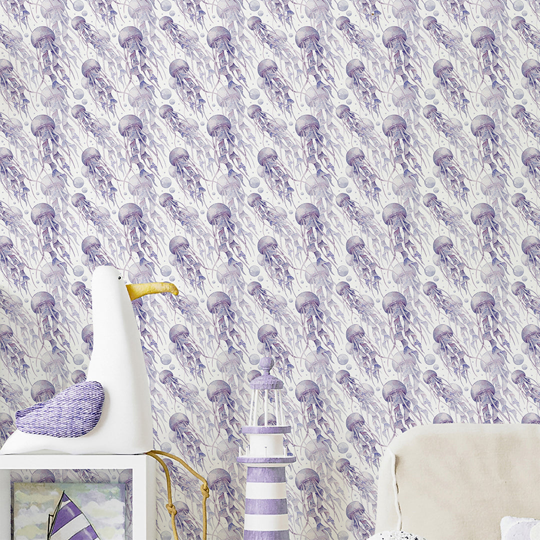 Purple Tiny Jellyfish Wallpaper S089