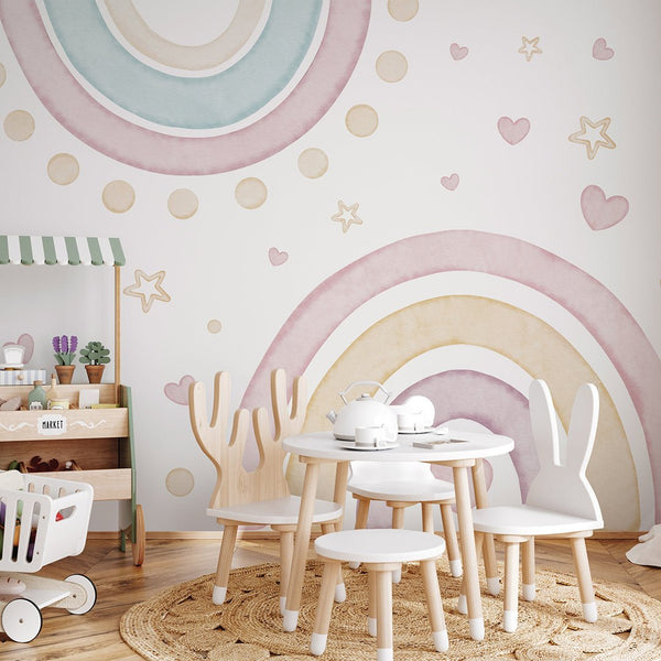 Magical Rainbows Wall Mural AM130 - CostaCover-Peel and stick Removable Wallpaper-accent wallpaper-adhesive wallpaper-baby bedroom