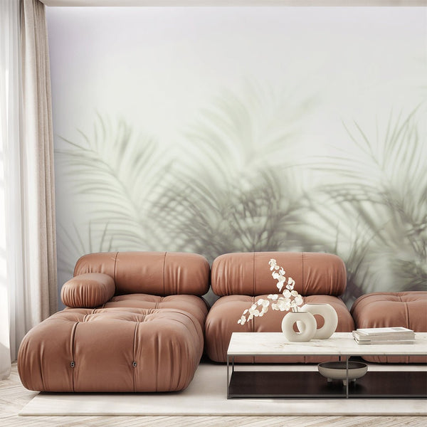 Foggy Palm Leaves Wall Mural SM020 - CostaCover - Peel and stick Removable Wallpaper - abstract wall art - abstract wallpaper - accent wallpaper
