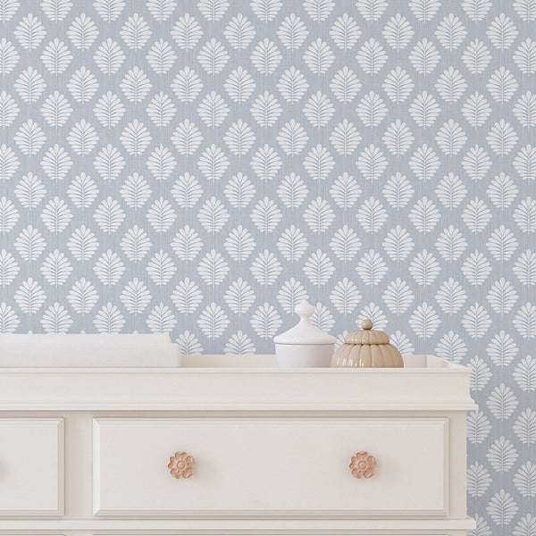 Dusty Blue Linen Leaf L039