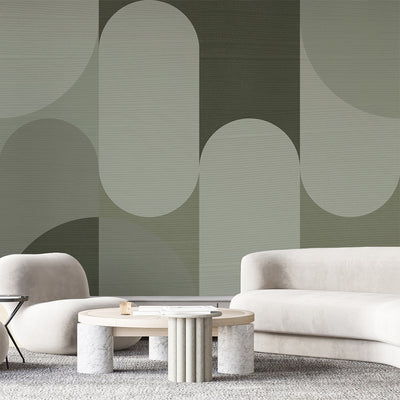 Abstract Green Arches Wall Mural AM064