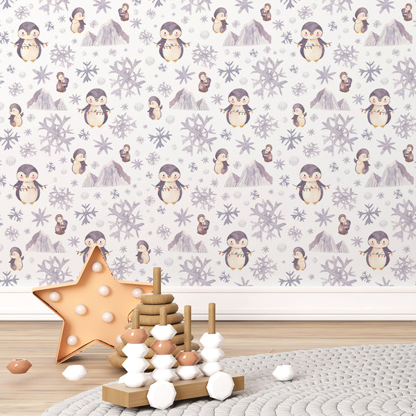 Penguin Nursery Wallpaper L140