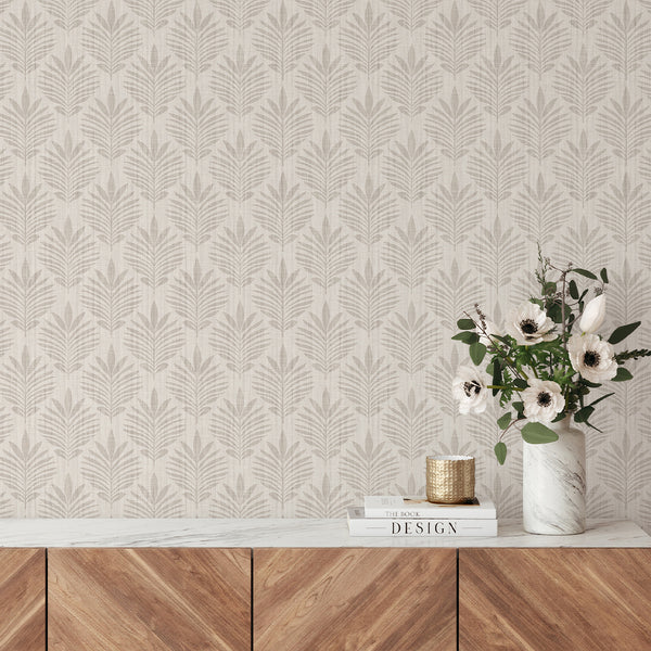 Neutral Botanical Leaf Wallpaper L033