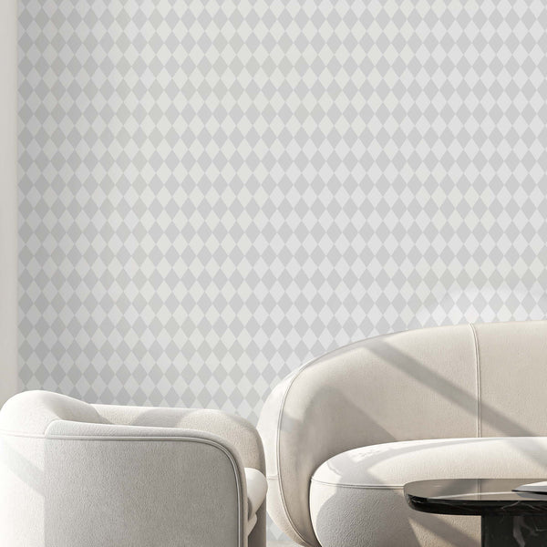 Pastel Gray Rhombus Wallpaper S029