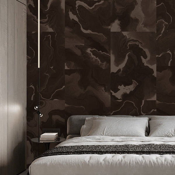 Dark Brown Marble Squares Wall Mural AM030 - CostaCover - Peel and stick Removable Wallpaper - Abstract - Abstract Labyrinth Lines - abstract lines