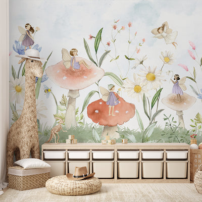 Fairies and Mushrooms Wall Mural SM051