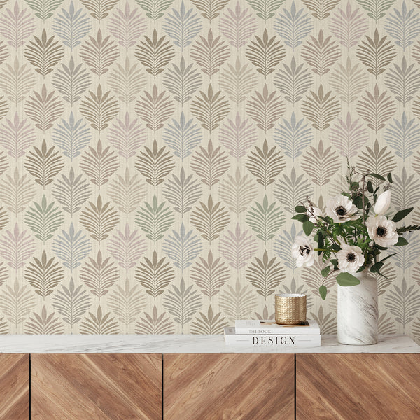 Pastel Beige Botanical Leaf L035