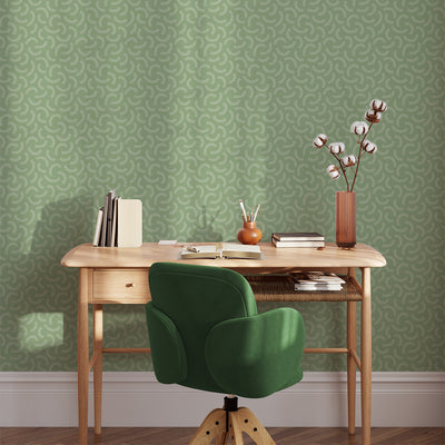 Abstract Green Strokes Self Adhesive Wallpaper W042