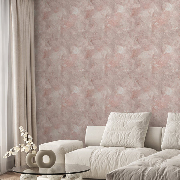 Pink Limewash Wallpaper A037 - CostaCover - Peel and stick Removable Wallpaper - Abstract - abstract painting - Abstract Plaster