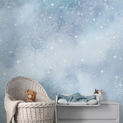Light Blue Galaxy Wall Mural SM093