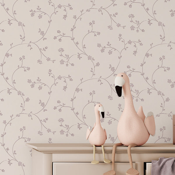 Pink Floral Vine Wallpaper L112