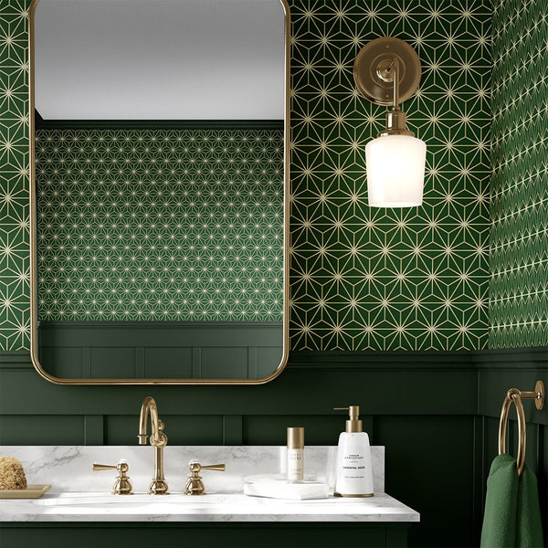 Green Beige Prism Wallpaper CC303 - CostaCover - Peel and stick Removable Wallpaper - Abstract - Abstract Labyrinth Lines - abstract lines