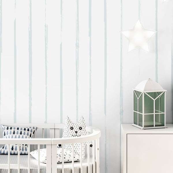 Pale Blue Green Vertical Stripe Wall Mural AM196