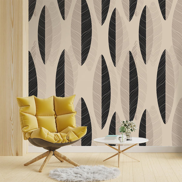 Beige Black Ethnic Wall Mural CCM206 - CostaCover - Peel and stick Removable Wallpaper - Abstract - abstract paint - abstract wall art