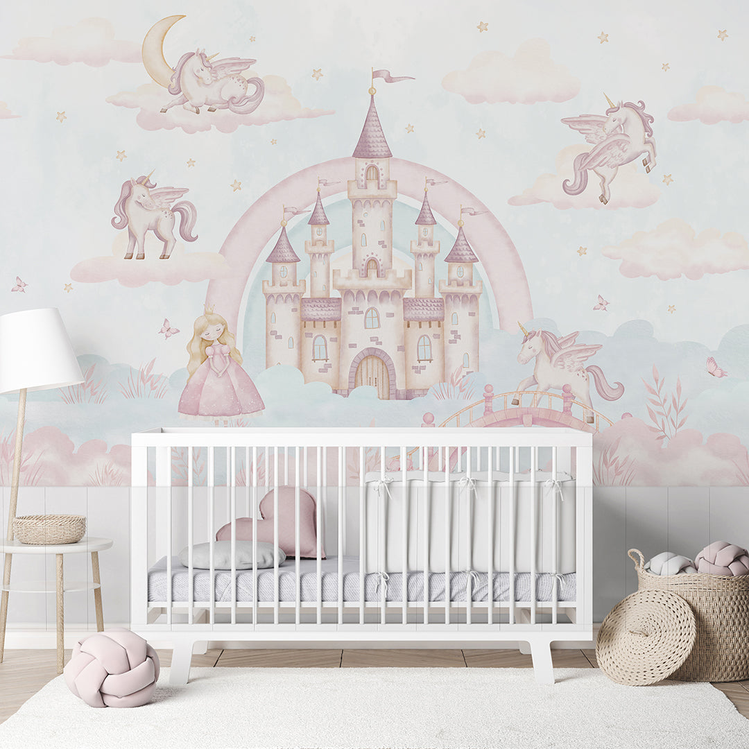 Pink Blue Magical Kingdom Wall Mural AM133