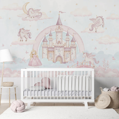 Pink Blue Magical Kingdom Wall Mural AM133
