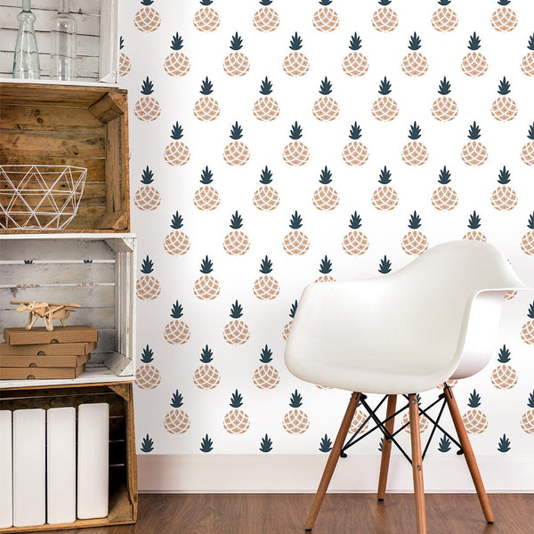 Minimalistic Pineapple Wallpaper CC224 - CostaCover - Peel and stick Removable Wallpaper - adhesive wallpaper - Backsplash panels - bathroom wallpaper