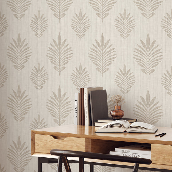Neutral Leaf Wallpaper L027
