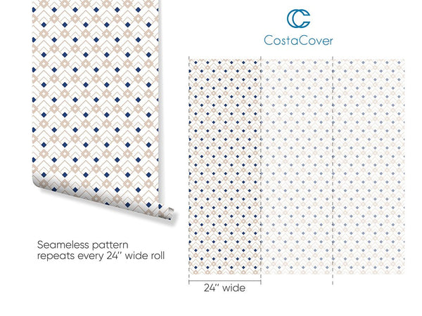 Geometric Diamond Bedroom Wallpaper CC124 - CostaCover-Peel and stick Removable Wallpaper-Abstract-abstract wallpaper-adhesive wallpaper