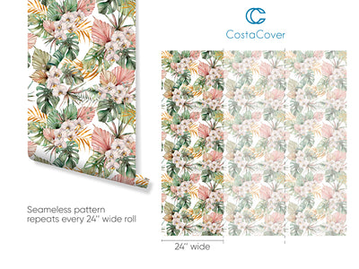 Tropical Pink Orchids Wallpaper CC054