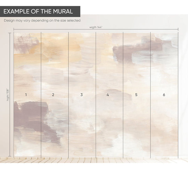 Beige Brush Strokes Wall Mural CCM074 - CostaCover - Peel and stick Removable Wallpaper - 3d wall painting - Abstract - abstract wall art