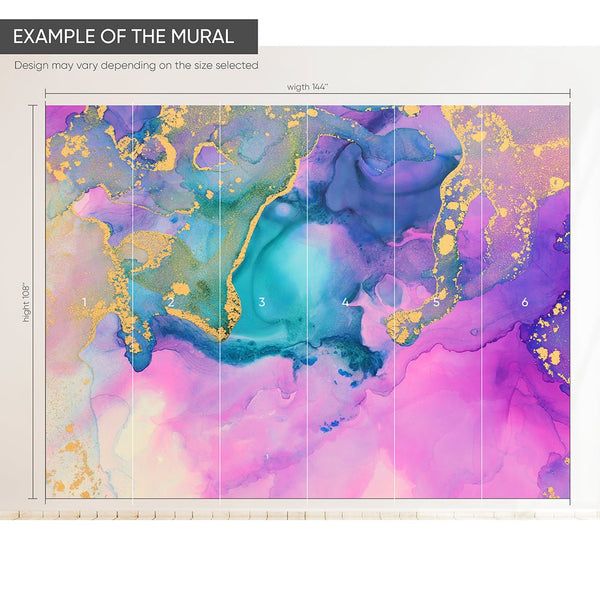 Colorful Watercolor Ink Wall Mural CCM058 - CostaCover - Peel and stick Removable Wallpaper - abstract wallpaper - accent wallpaper - adhesive wallpaper