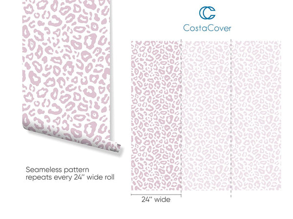 Pink Leopard Spots Wallpaper CC221 - CostaCover - Peel and stick Removable Wallpaper - animal print - Animal print wallpaper - bedroom interior